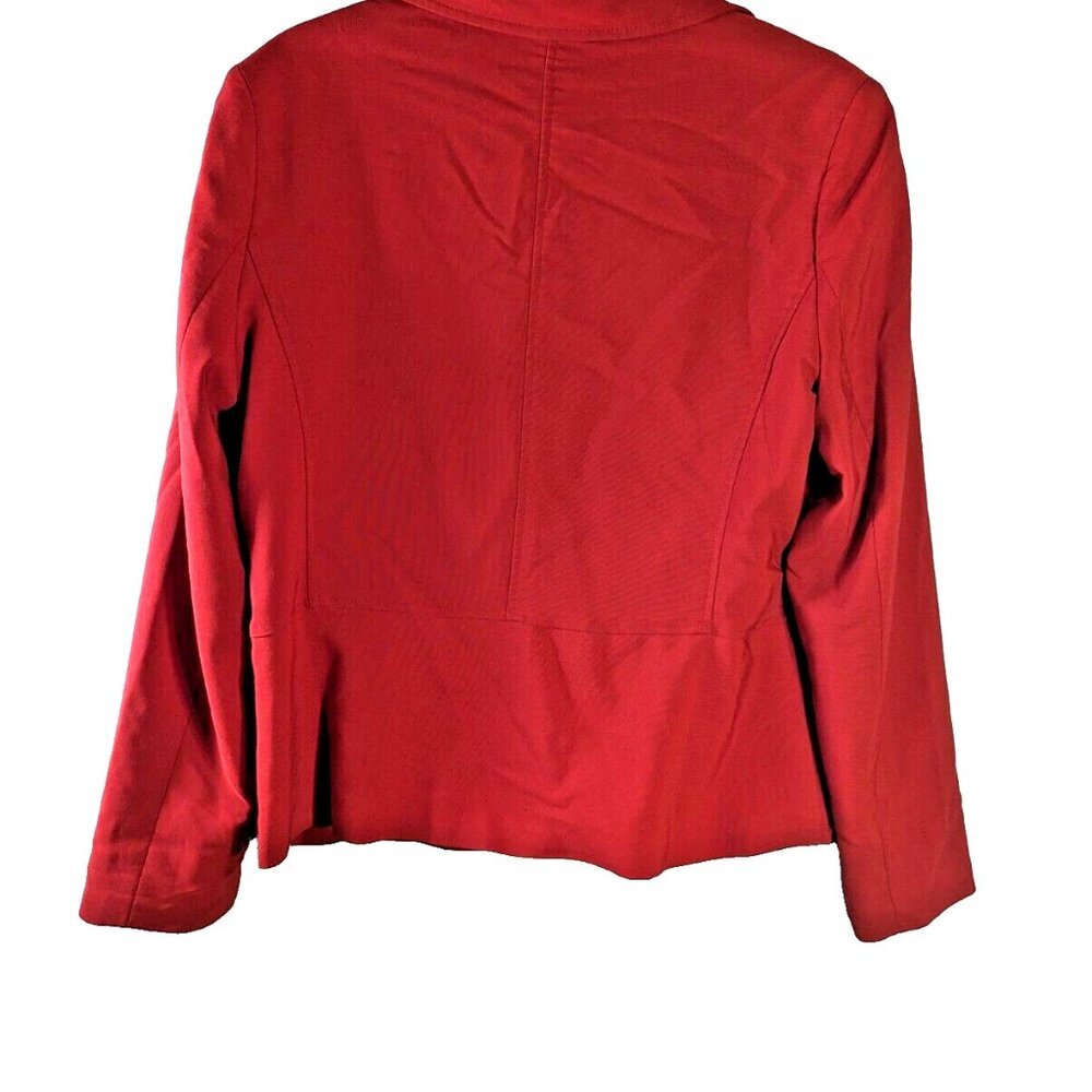 Jessica Woman’s RED Blazer Fully Lined Dress Zip-Up Jacket Flat Collar … - Picture 6 of 7